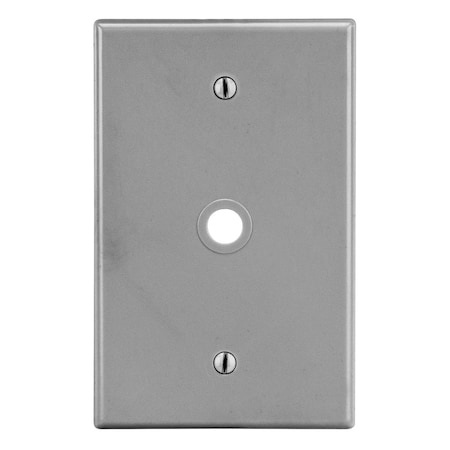 Hubbell Wiring Device-Kellems Wallplate, 1-Gang, .406" Opening, Box Mount, Gray P11GY